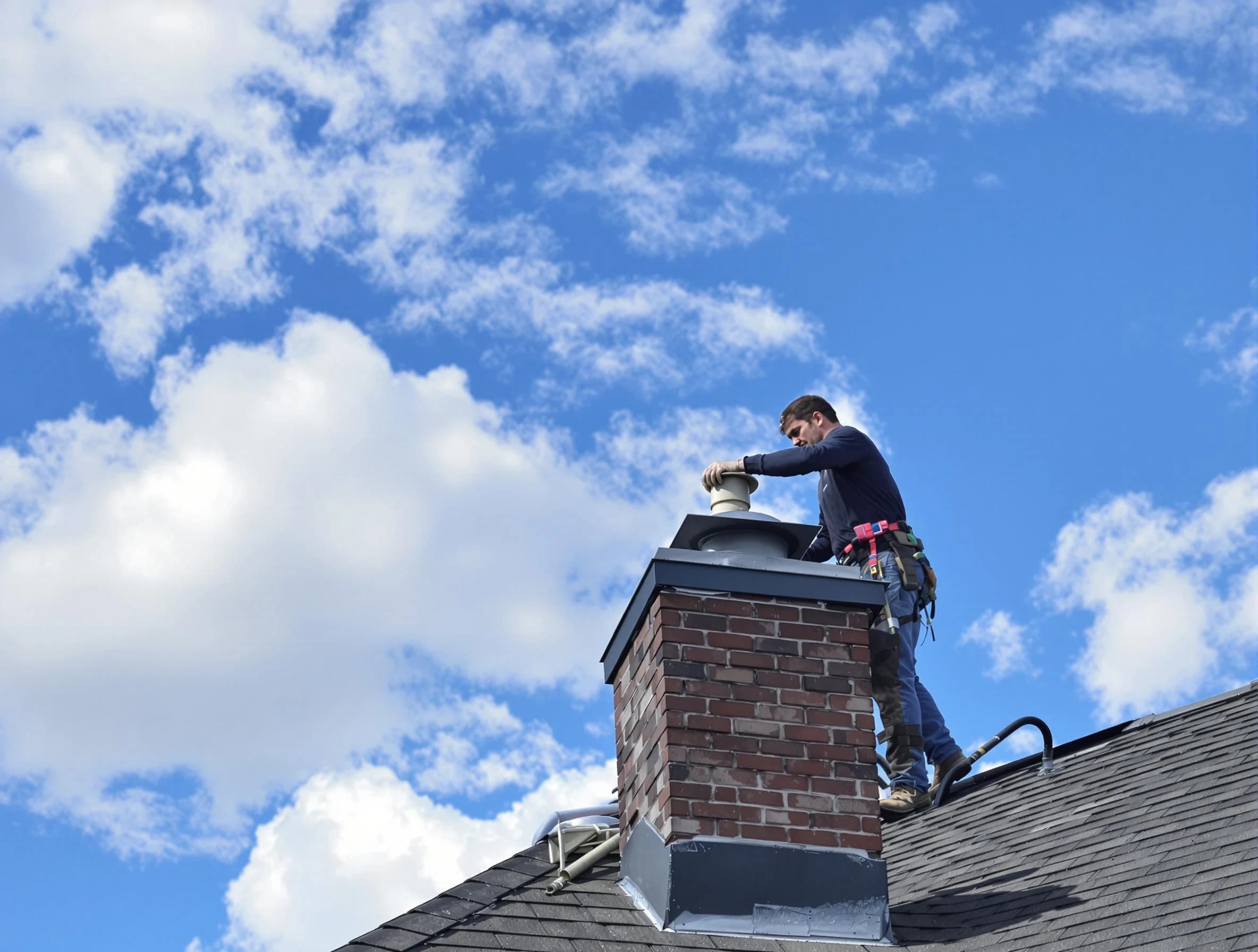 Saratoga Springs Chimney Sweep installing a sturdy chimney cap in Saratoga Springs, UT