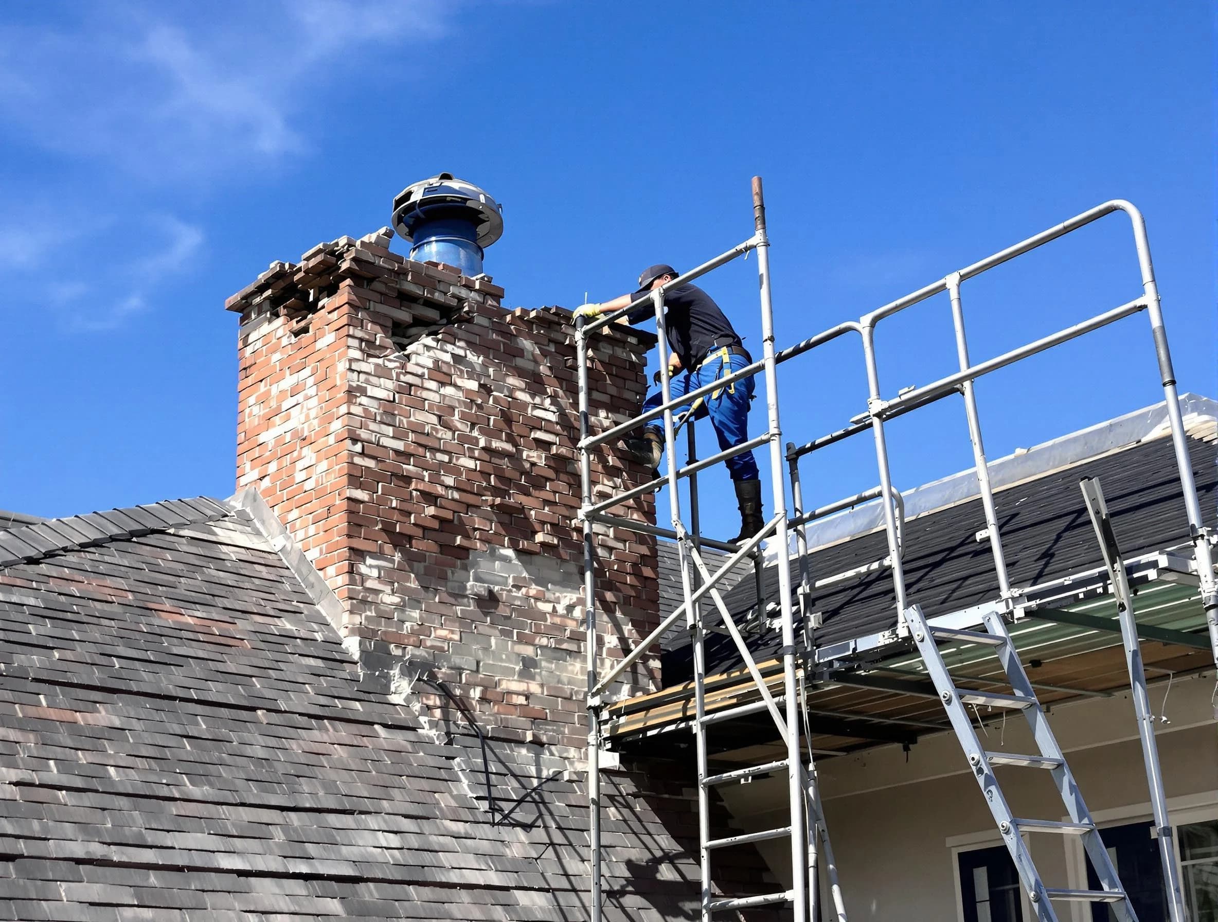 Rebuilding a chimney structure by Saratoga Springs Chimney Sweep in Saratoga Springs, UT