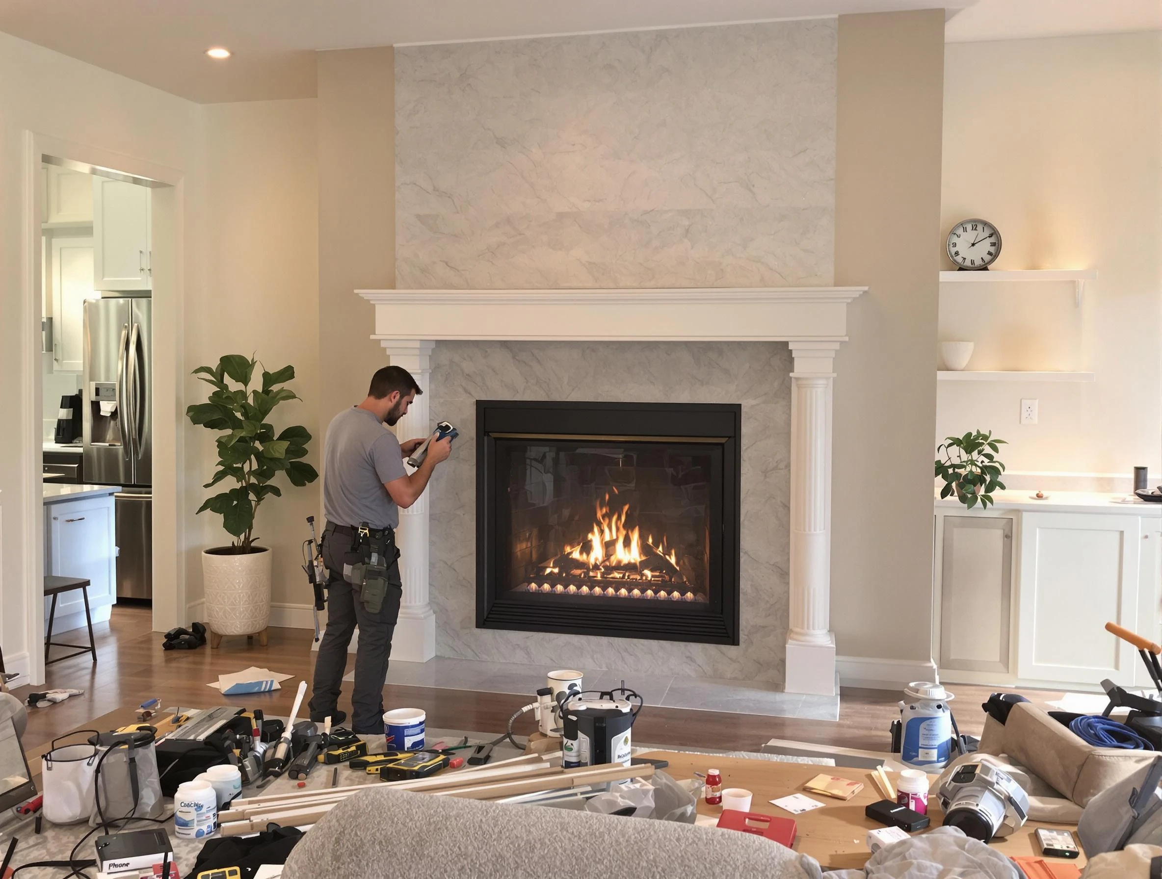 Newly installed fireplace by Saratoga Springs Chimney Sweep in Saratoga Springs, UT